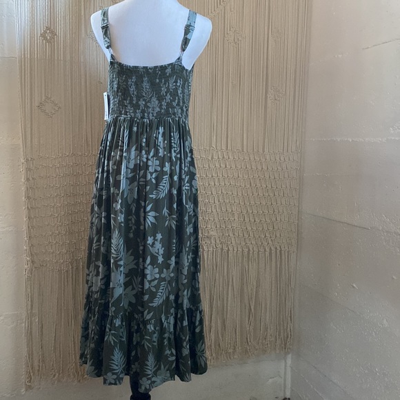 Sonoma Olive Green Tropical MIDI Dress - Picture 5 of 7